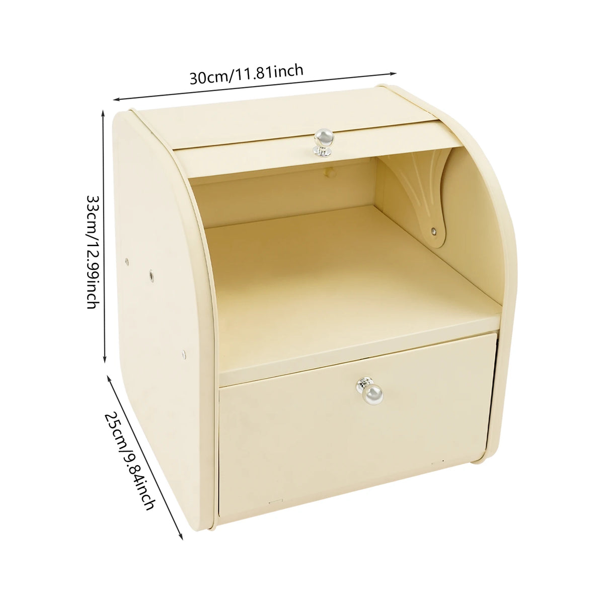 Two Tier Carbon Steel Roll Top Bread Storage Box