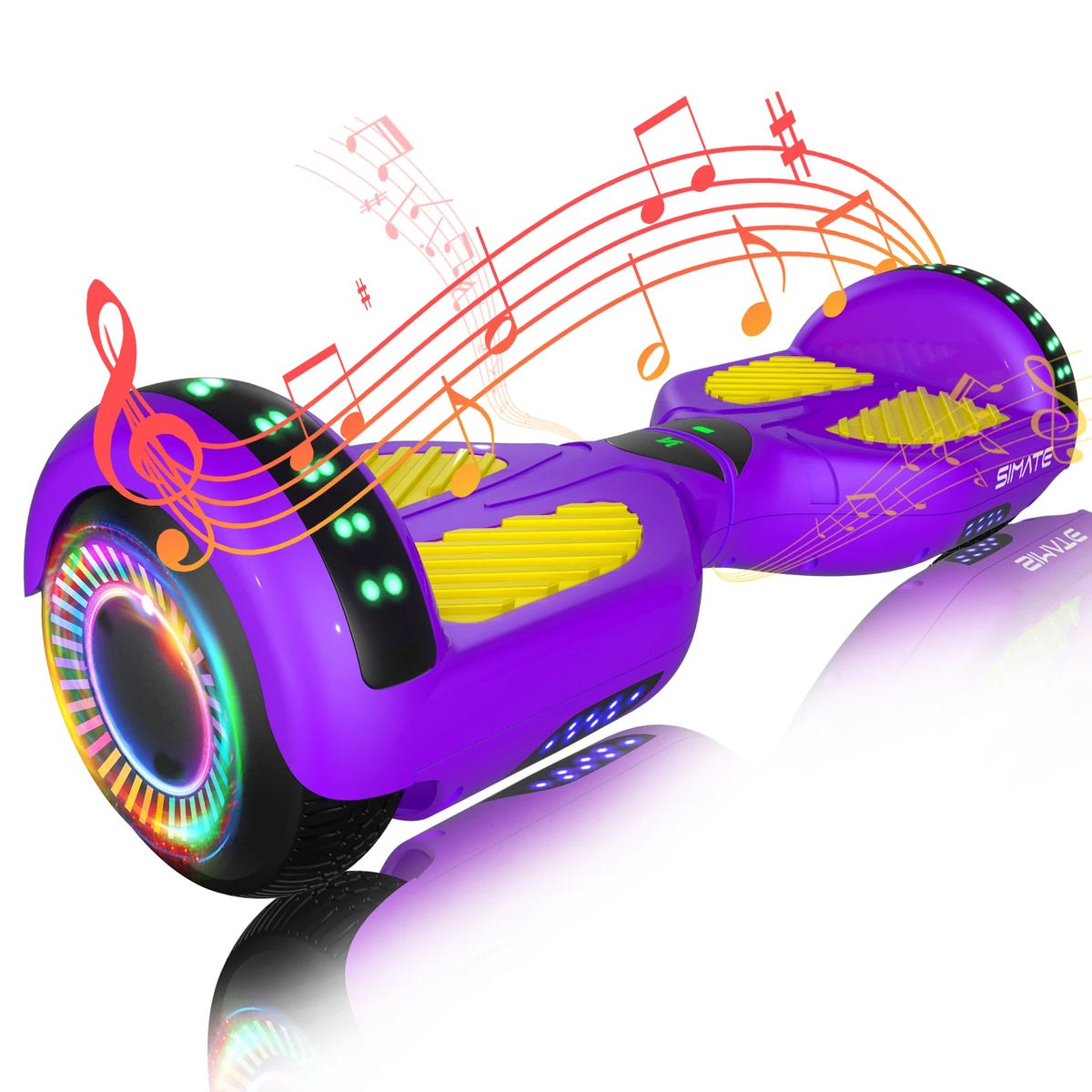SIMATE Hoverboard With Bluetooth All Terrain LED Lights