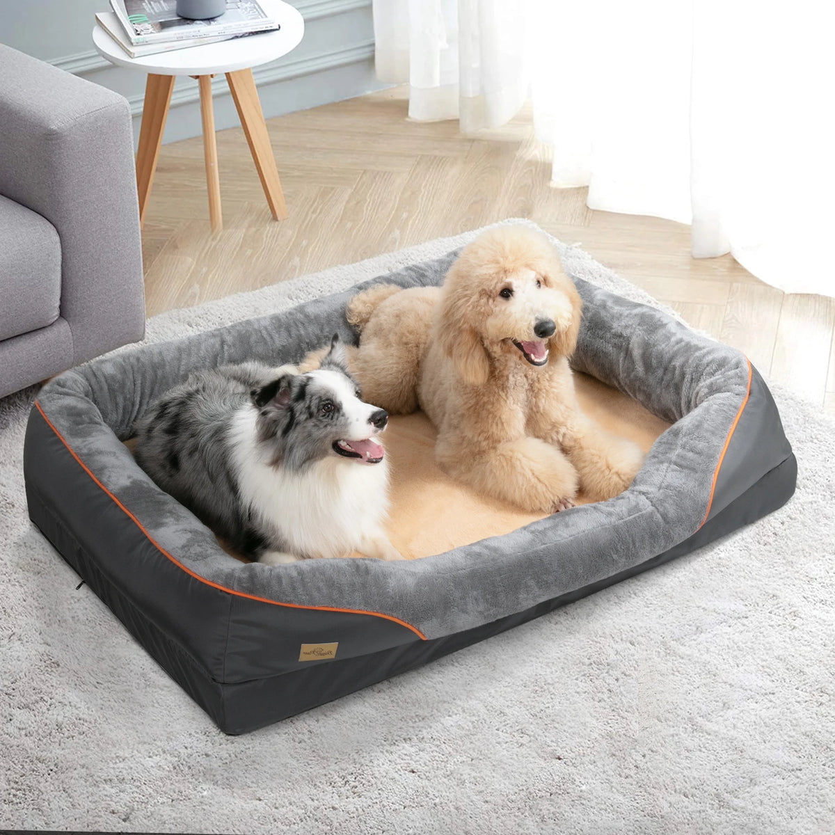 BINGOPAW Large Dog Bed With Washable Waterproof Cover