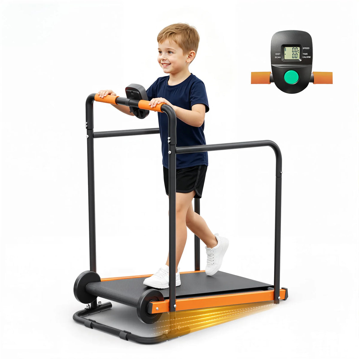 Akluer Kids Non-Electric Walking Pad Treadmill With Rails