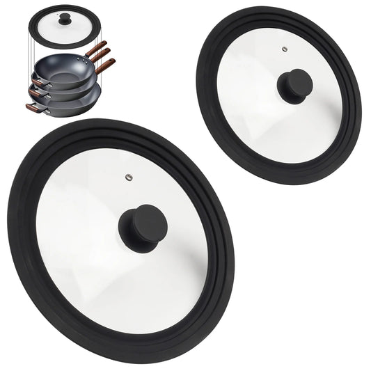 Universal Tempered Glass Replacement Lid With Silicone Rim