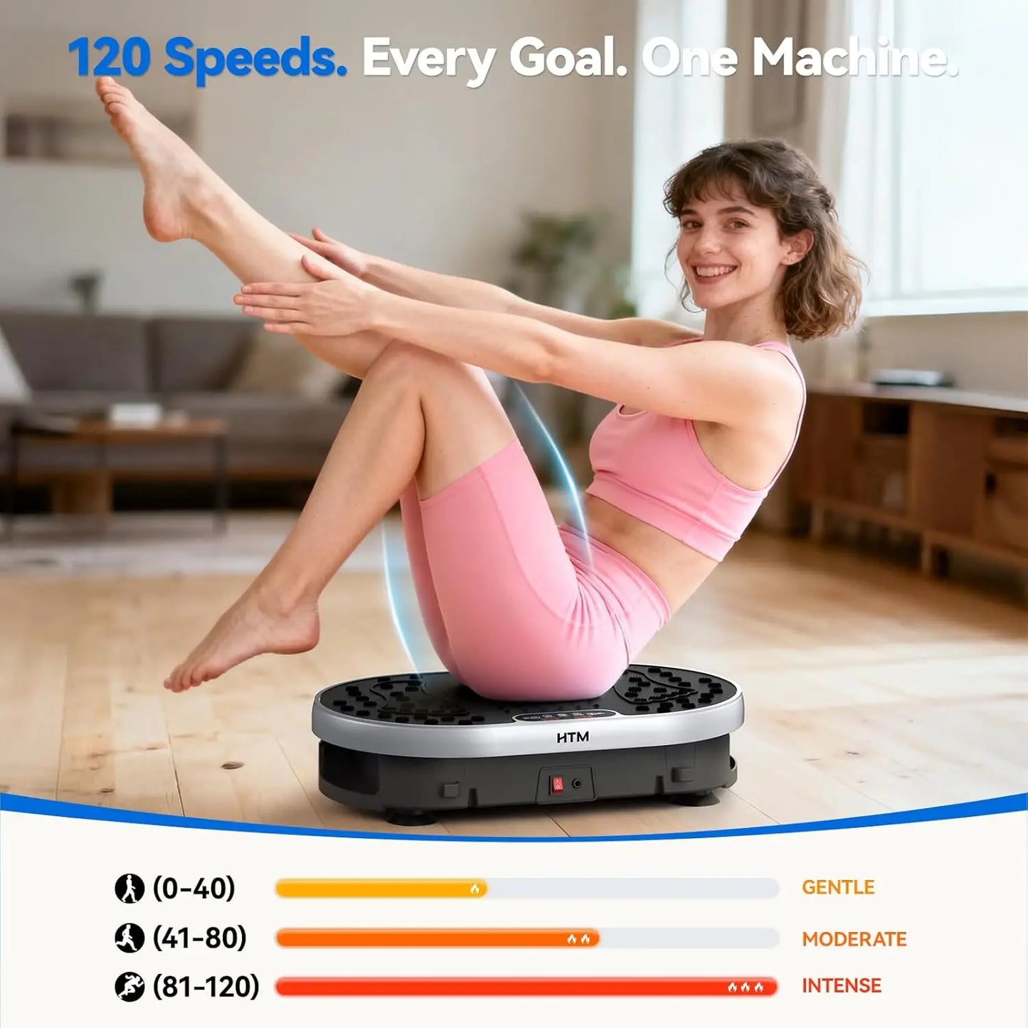HTM Vibration Plate Exercise Machine 120 Speed Levels