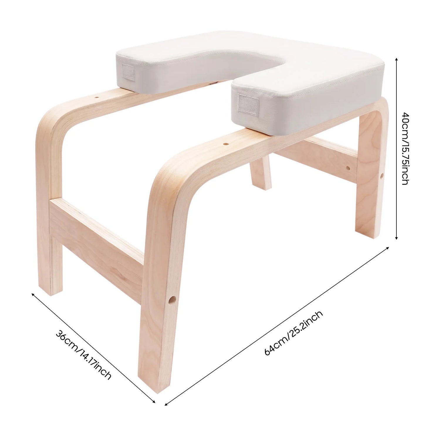 Solid Wood Yoga Headstand Stool With PU Cushion