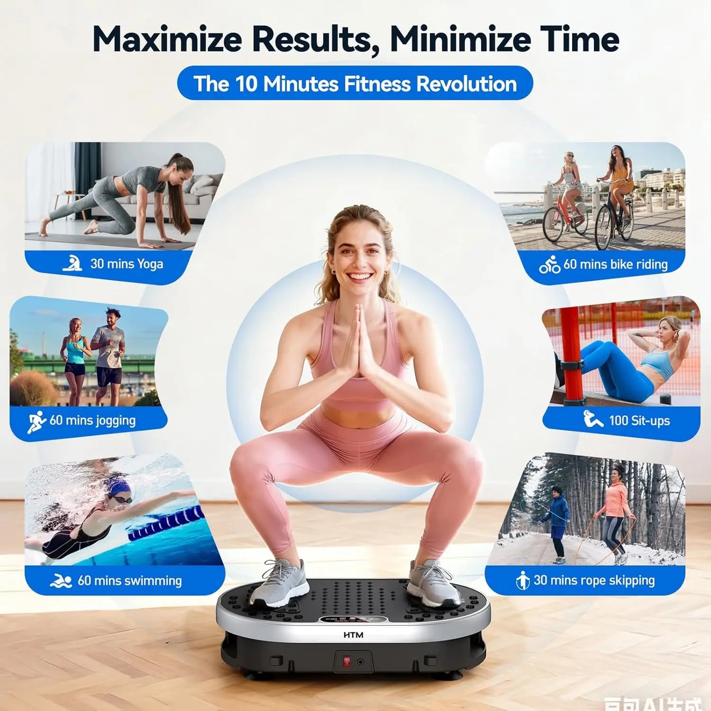 HTM Vibration Plate Exercise Machine 120 Speed Levels