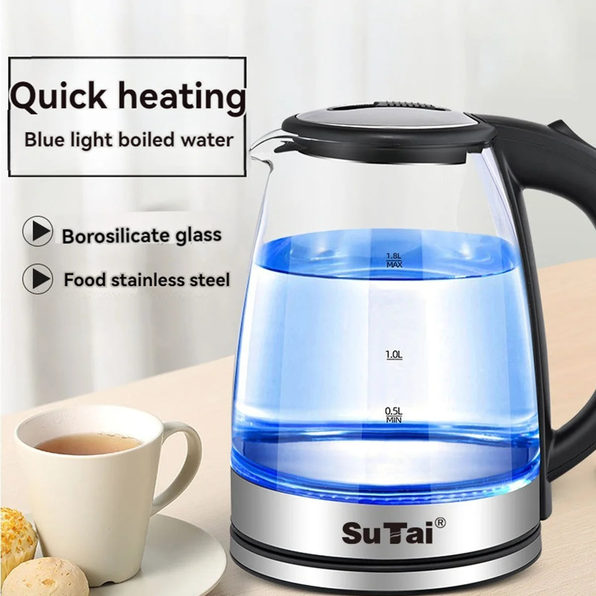 Electric Glass Water Kettle With Auto Shutoff