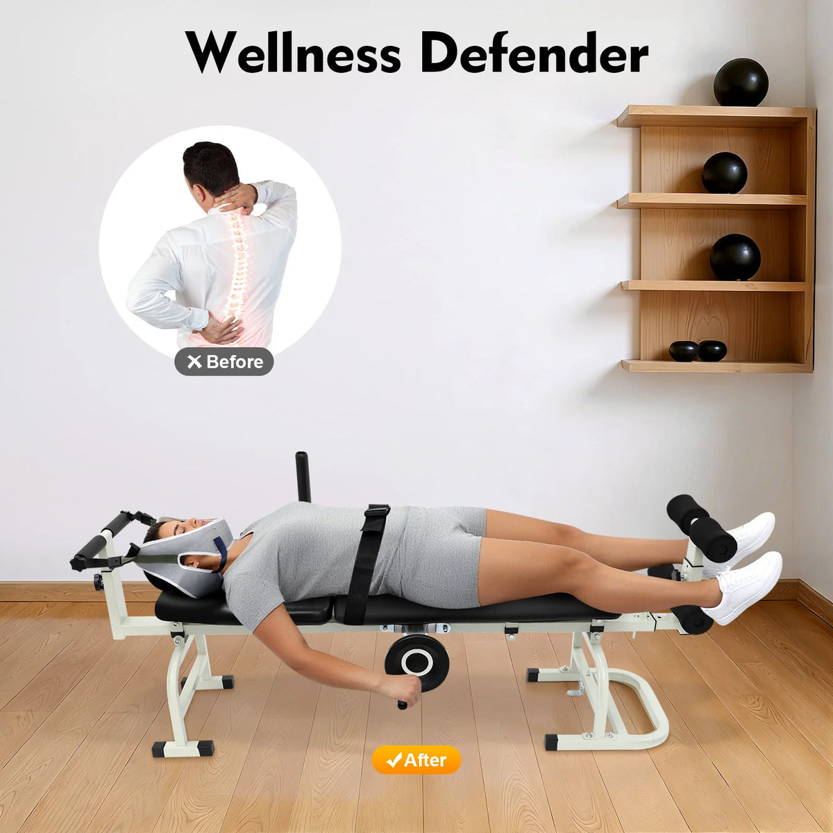 Back Stretch Bench Cervical Traction Device For Neck Pain