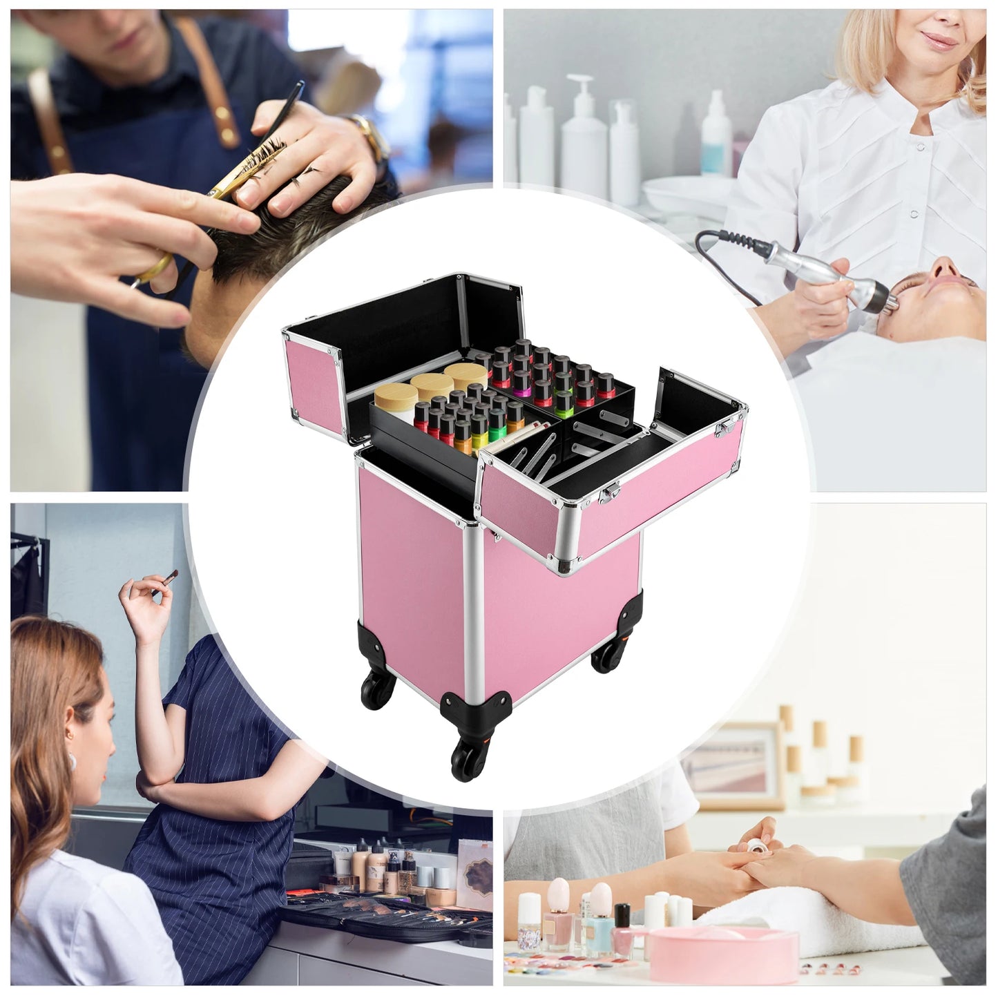 Aluminum Makeup Train Case With Lock And Wheels