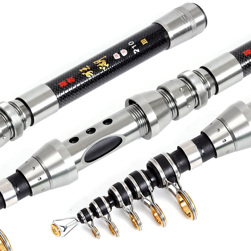 Ultralight Carbon Fiber Telescopic Fishing Rod And Reel Combo