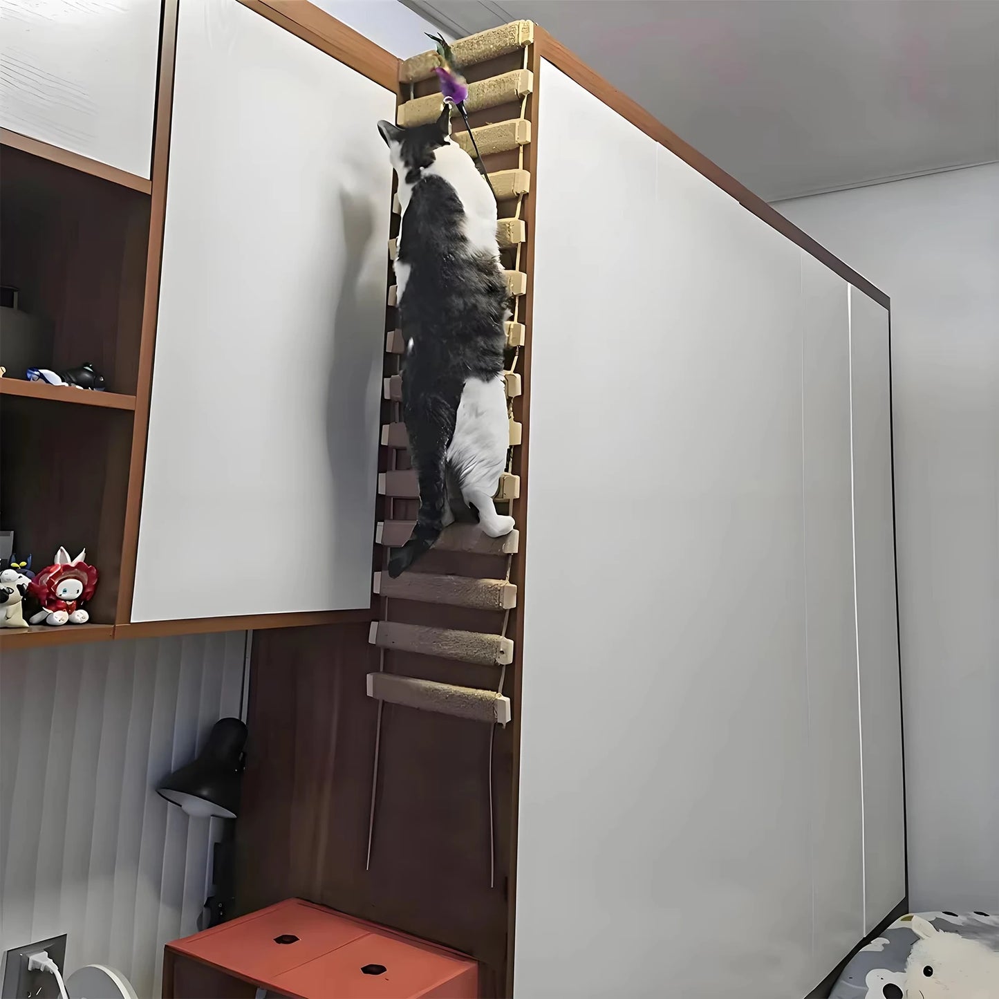 Cat Bridge Ladder for Cage Sisal Rope Wood Cat Furniture