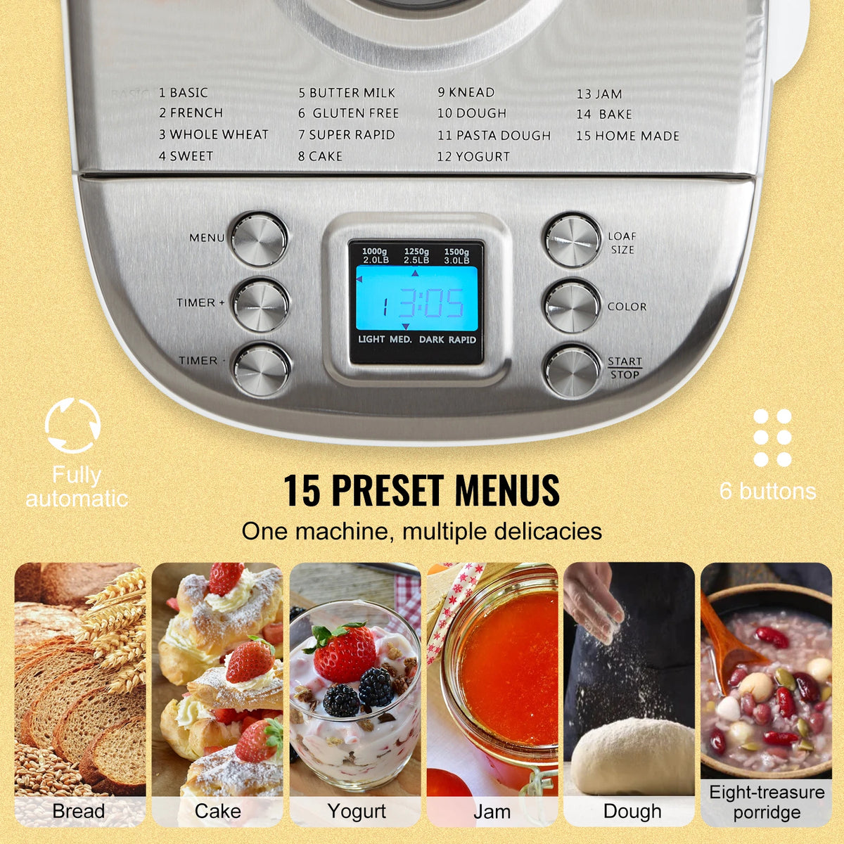 SucceBuy Fifteen In One Bread Maker With Gluten Free Setting