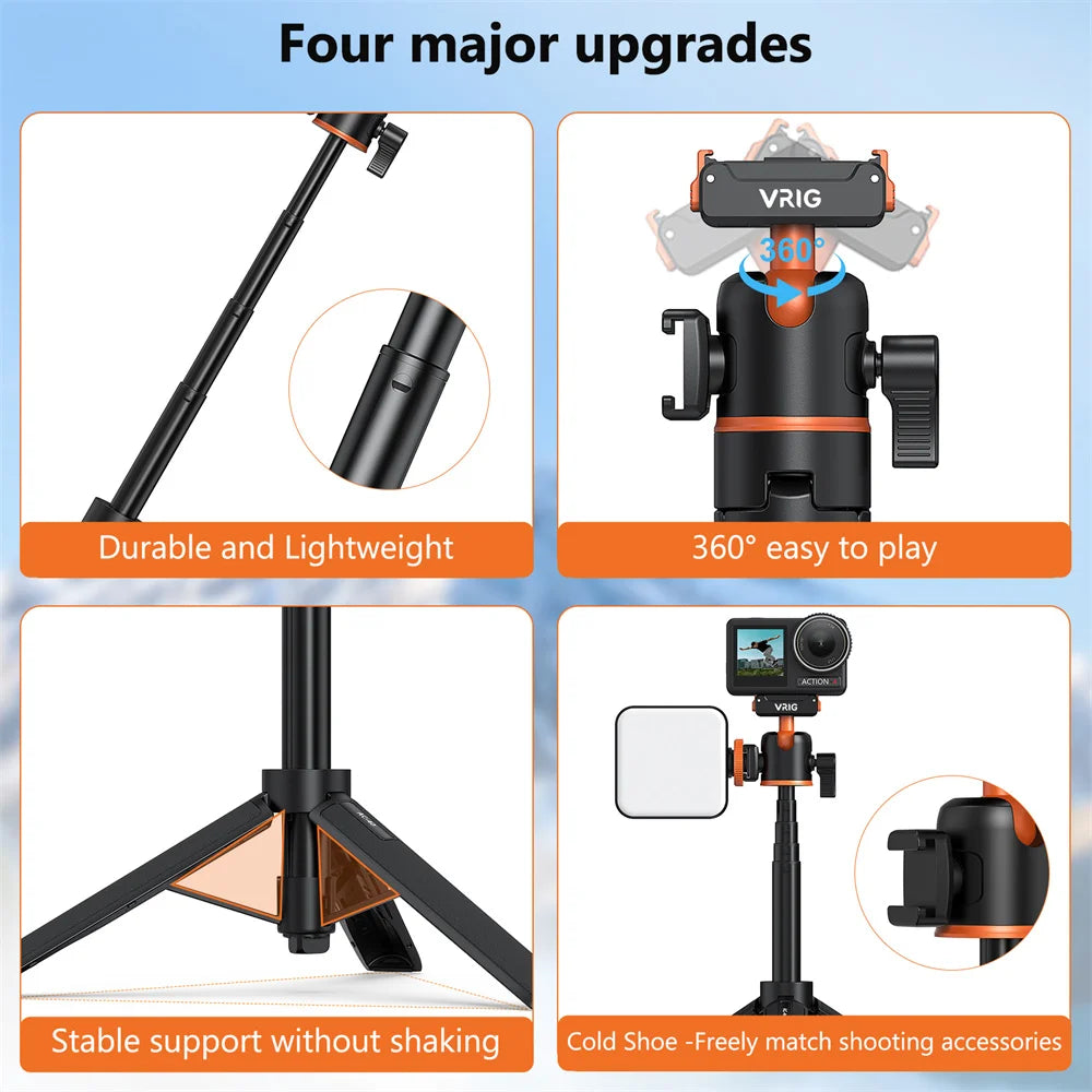 VRIG Magnetic Quick Release Tripod For Action Cameras