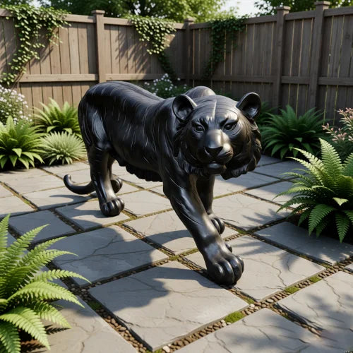 Simulated Tiger Resin Statue For Garden And Outdoor Decor