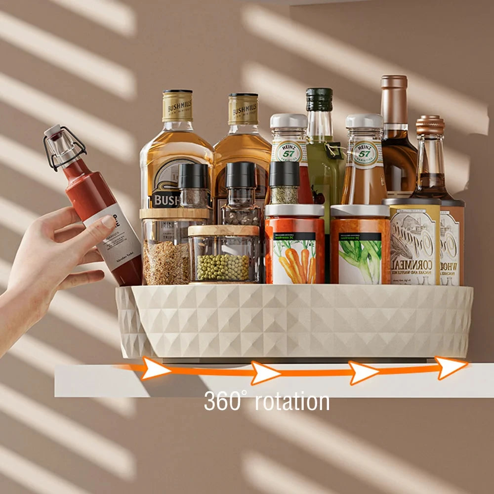 360 Degree Rotating Kitchen Spice Storage Rack