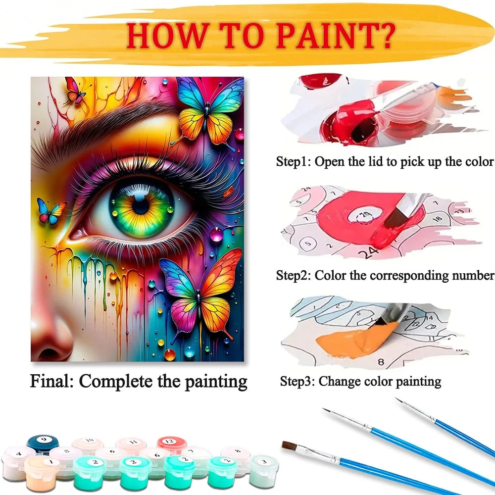 Paint By Numbers Kit For Adults Canvas Art Gift Set