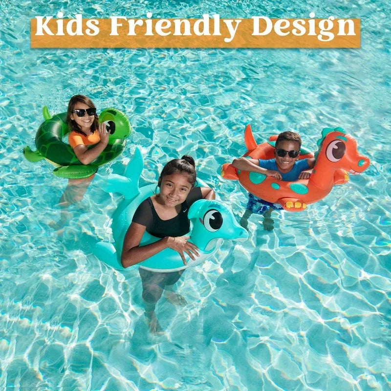 Joyfy 3 Pack Dinosaur Inflatable Pool Floats