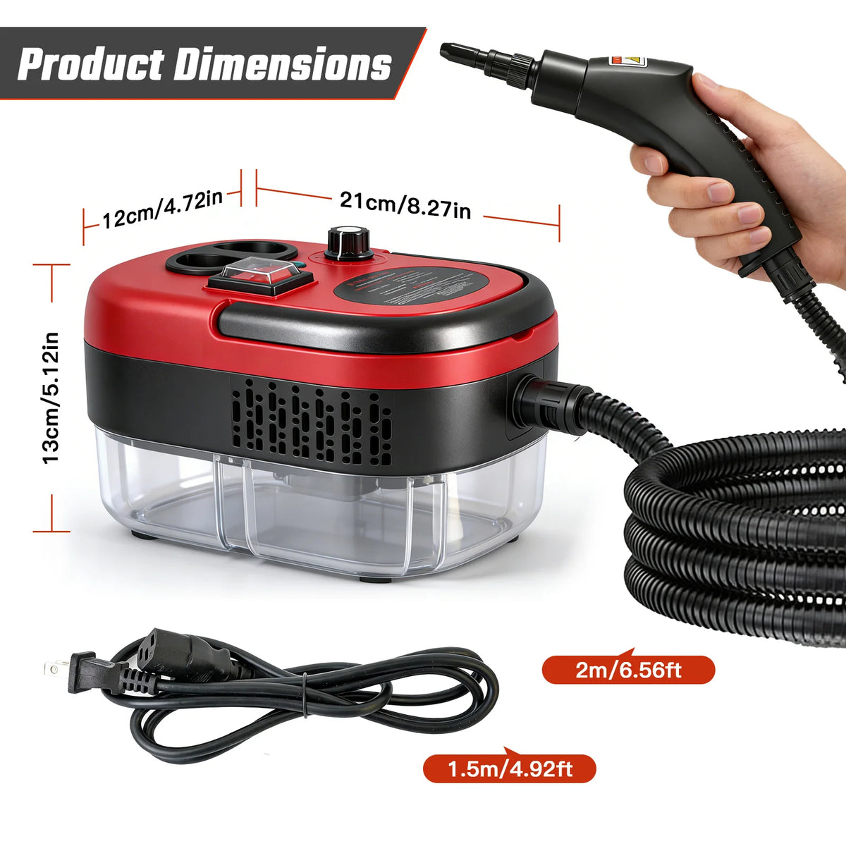 Portable Steam Cleaner With 20 Accessories And Adjustable Temp