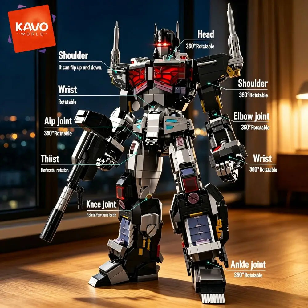 KAVOWORLD Posable Mecha Robot Building Blocks Toy