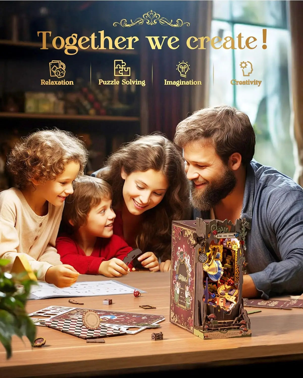 Robotime Fall Into Wonder DIY Book Nook Kit With Lights