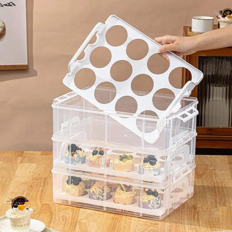 Bymaocar Stackable Cupcake Carrier And Storage Box