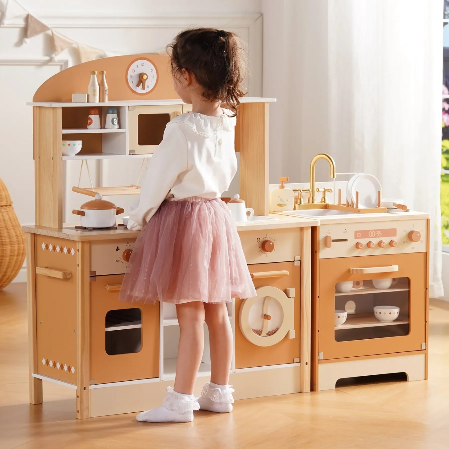 Robotime Wooden Play Kitchen With Appliances