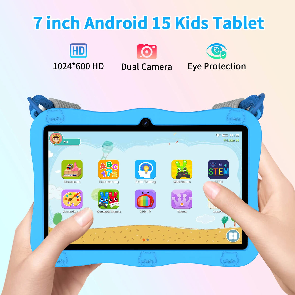 PRITOM Kids Tablet Android 13 Toddler Parental Controls