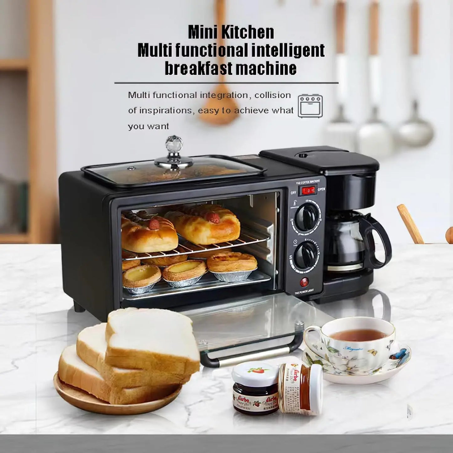 Compact 3 In 1 Breakfast Station With Oven And Coffee