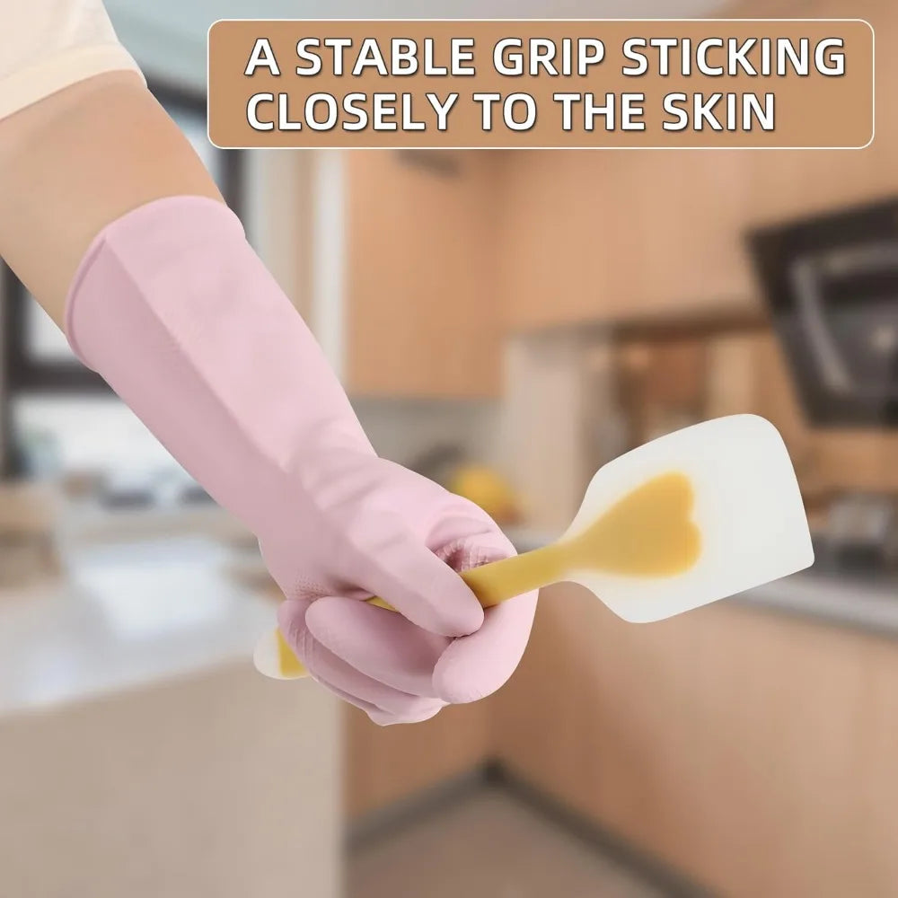 Reusable Dishwashing Rubber Gloves Long Lasting Non-Slip
