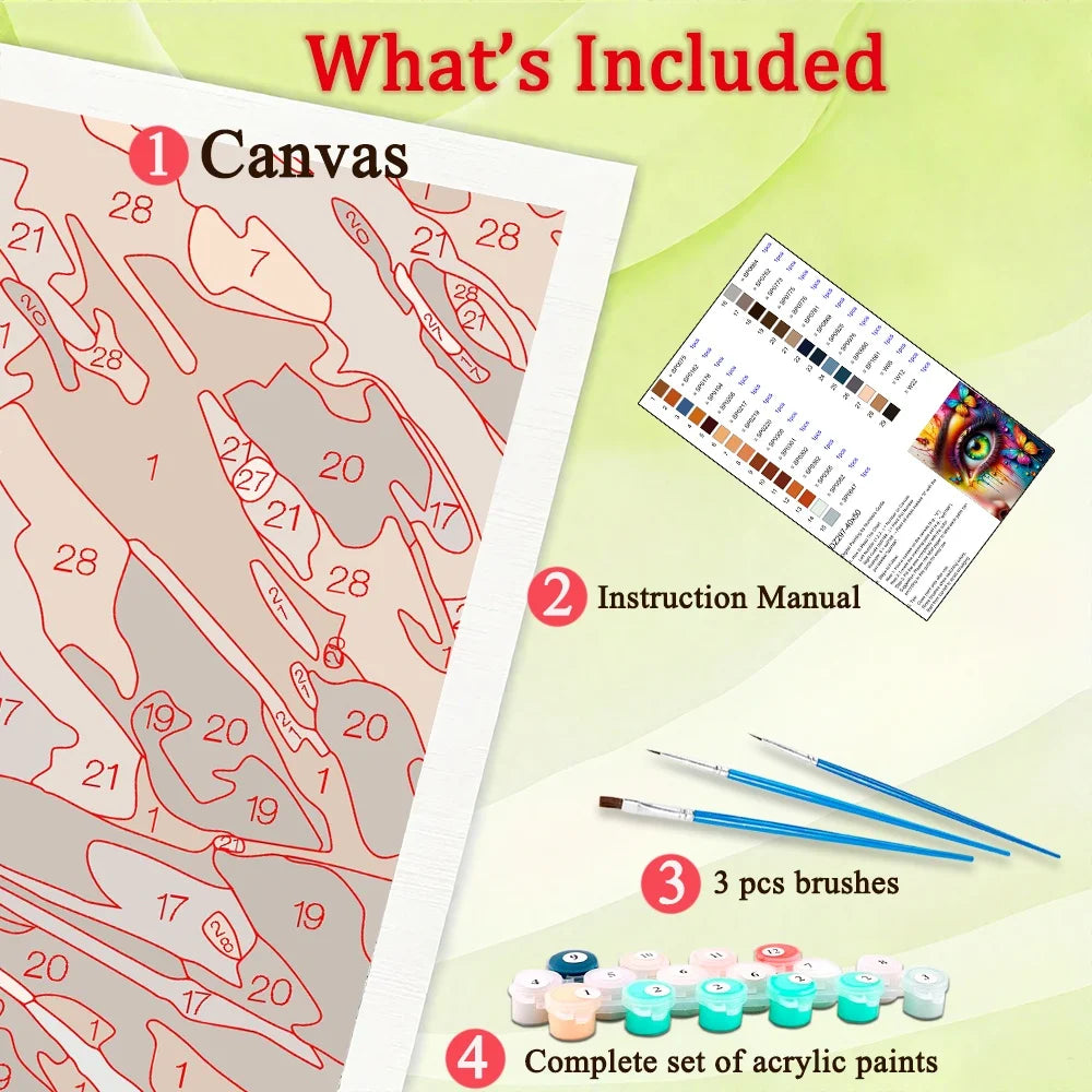 Paint By Numbers Kit For Adults Canvas Art Gift Set