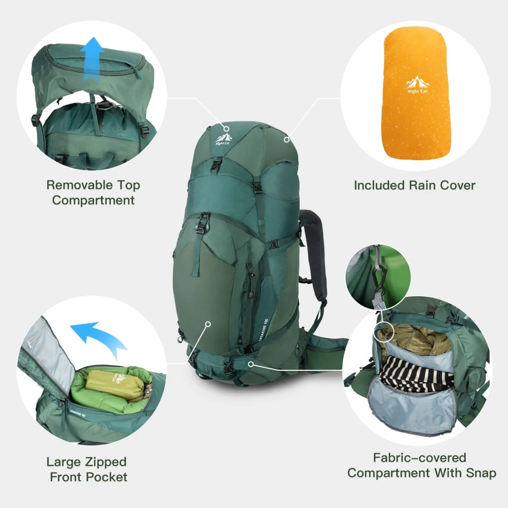 Night Cat Internal-Frame Hiking Backpack Waterproof
