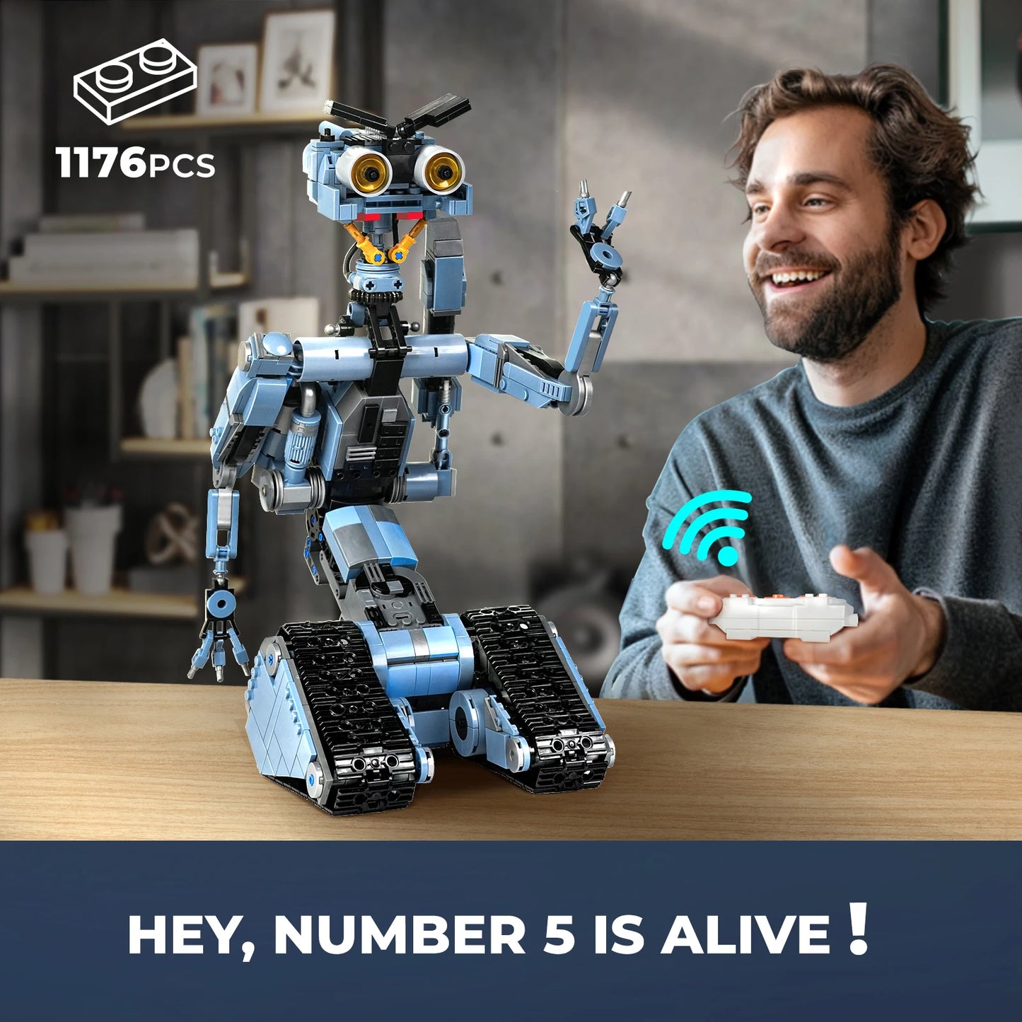 Johnny 5 Robot Building Blocks Compatible Movie Model