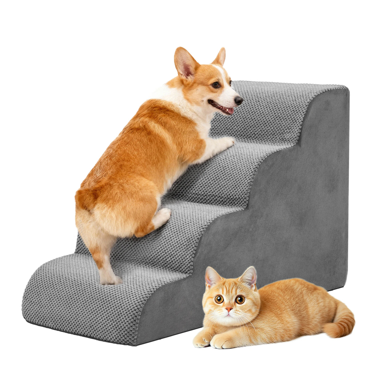 Curved High Density Foam Dog Steps Ramp For Small Dogs