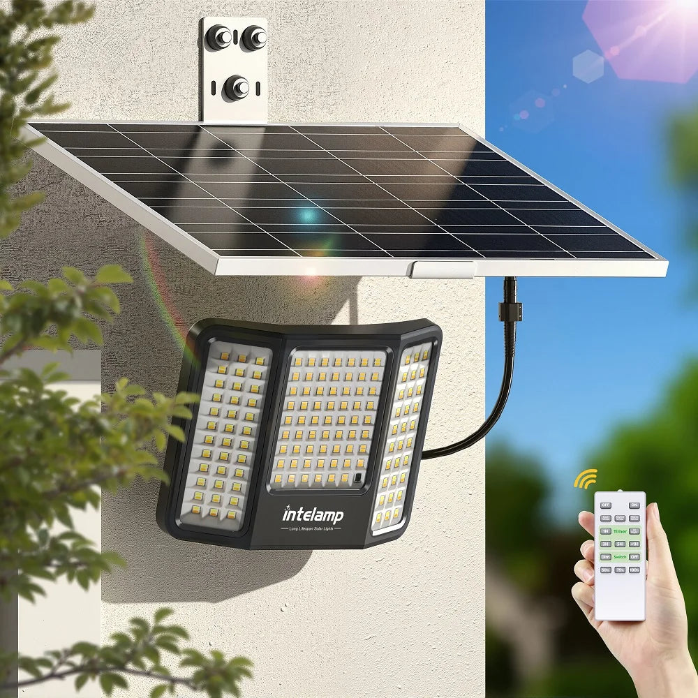 Intelamp Outdoor Solar Flood Light With Dusk To Dawn