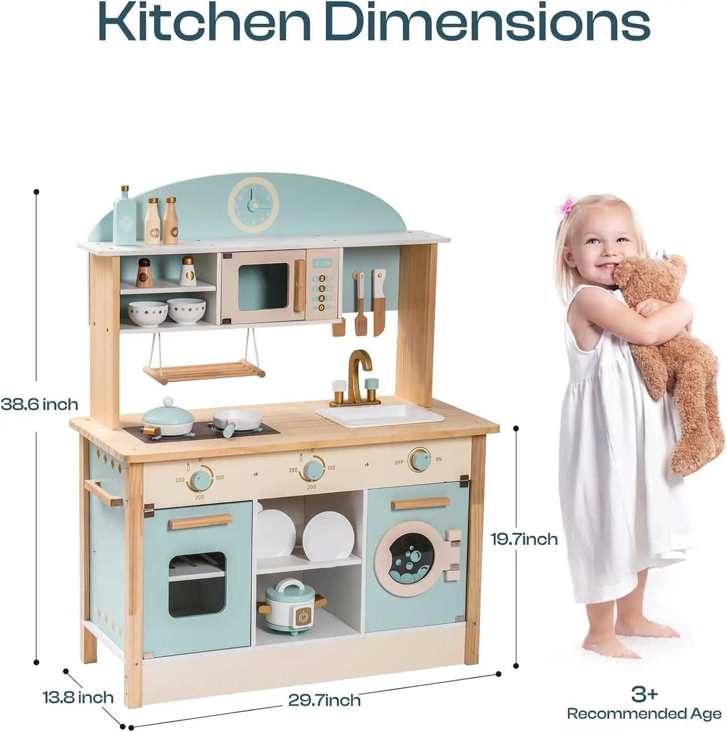Robotime Wooden Play Kitchen With Appliances