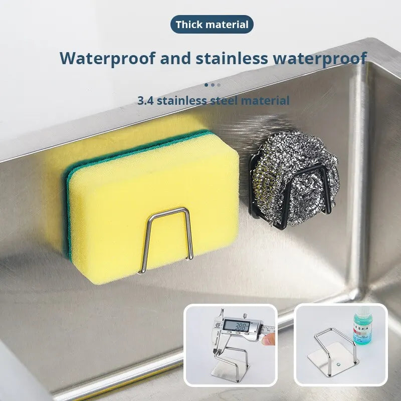 Stainless Steel Sink Sponge Rack With Drainage