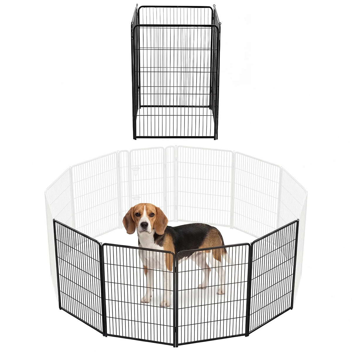JHK 6 Panels Metal Dog Playpen Fence Outdoor