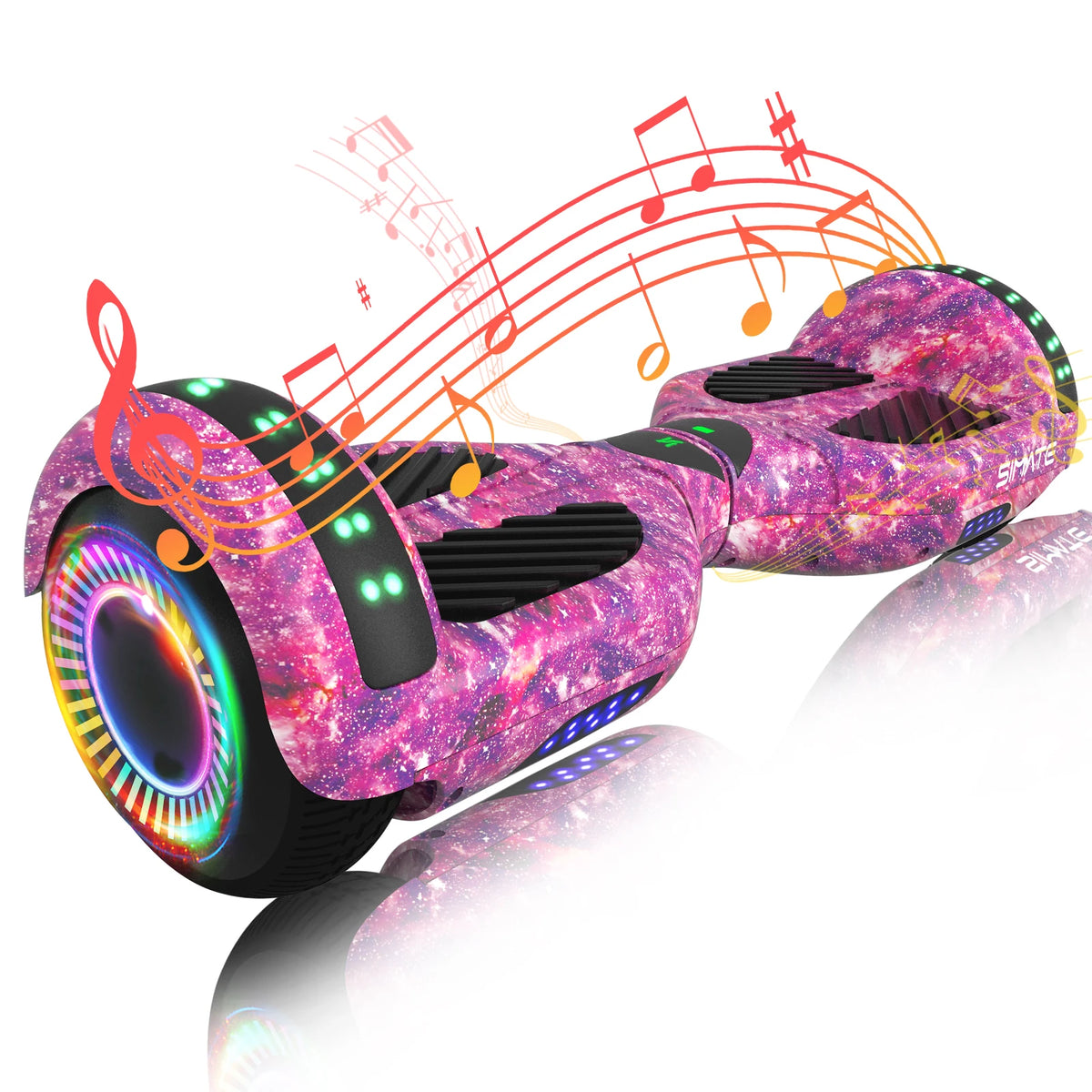 SIMATE Hoverboard With Bluetooth All Terrain LED Lights