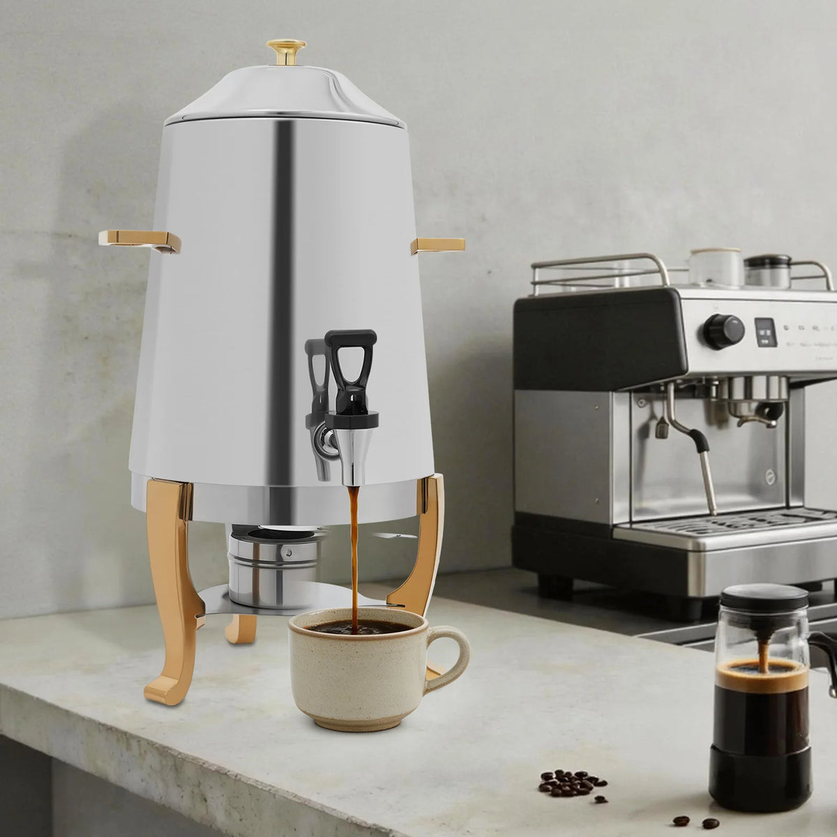 Bymaocar Stainless Steel Hot Water Dispenser Coffee Urn