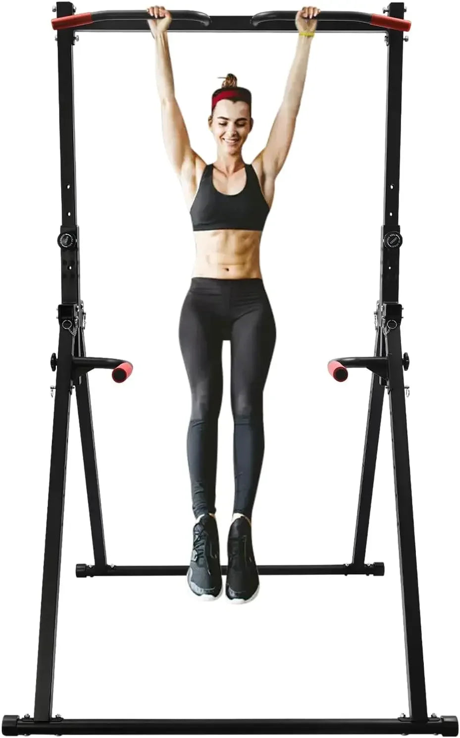 Foldable Power Tower Dip Station With Adjustable Feature