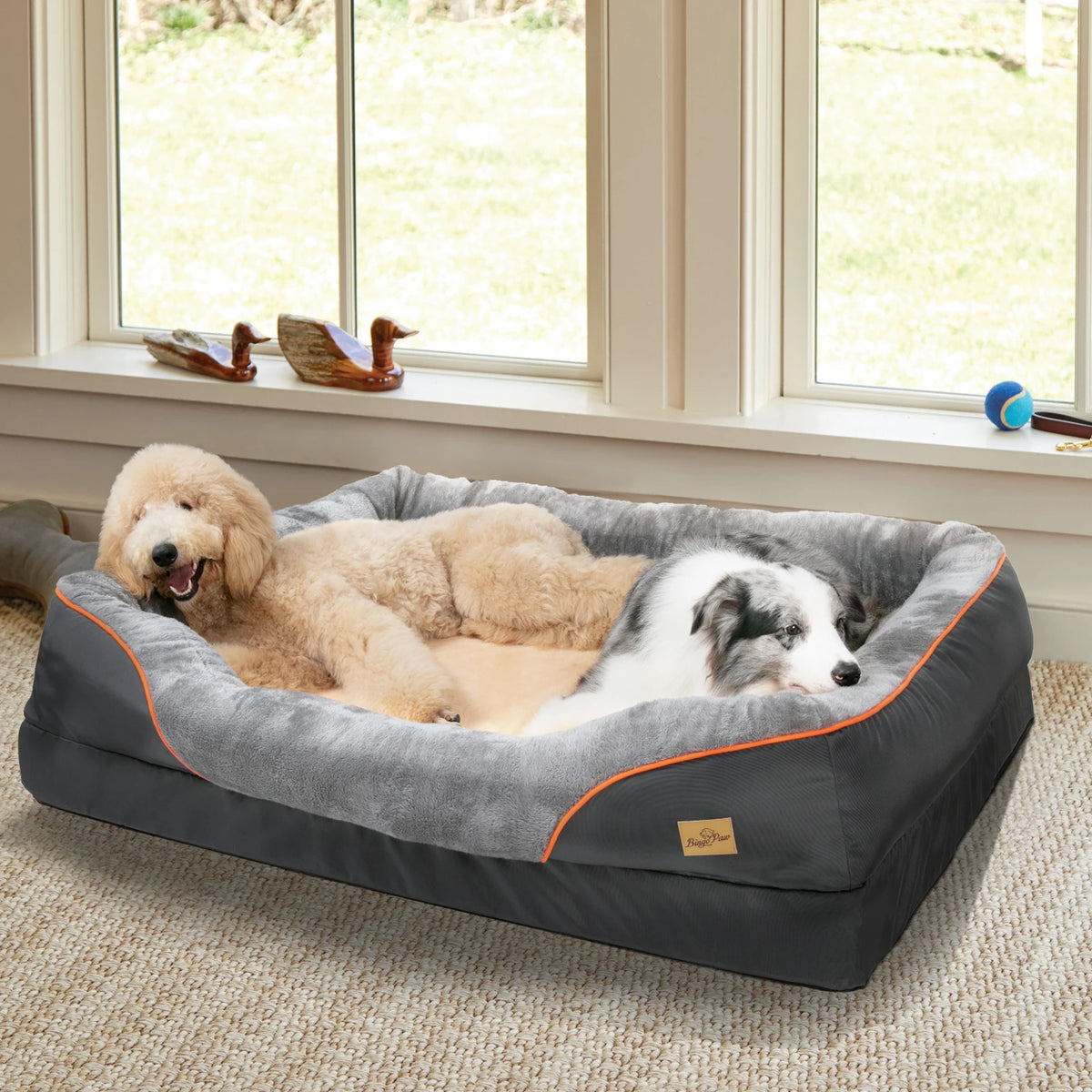 BINGOPAW Large Dog Bed With Washable Waterproof Cover