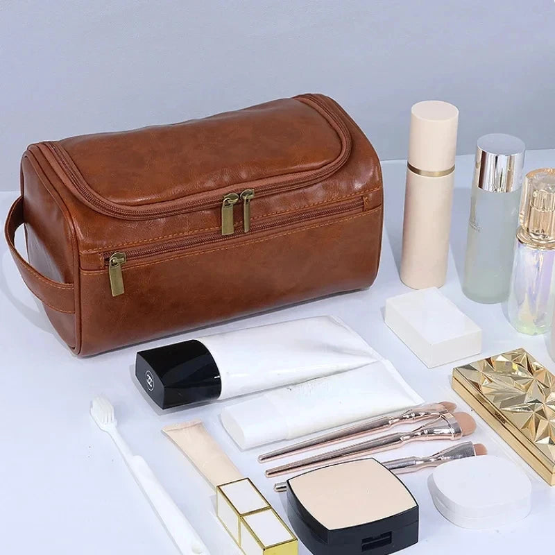 Leather Dopp Kit Toiletry Bag For Travel