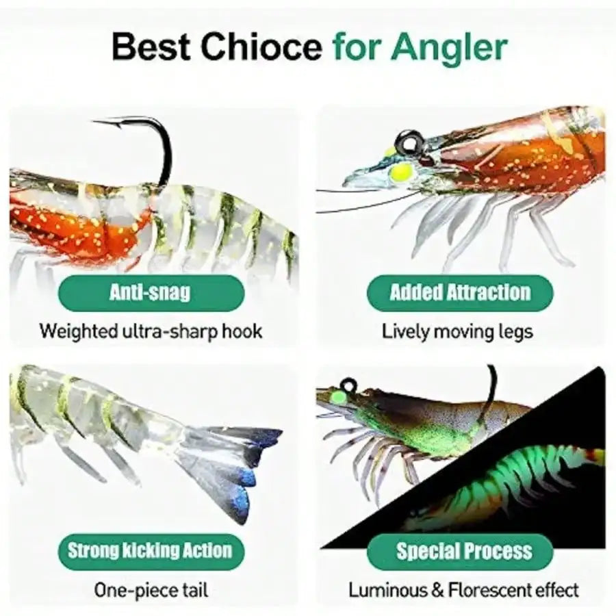 Soft Shrimp Soft Plastic Swimbaits Fishing Lure