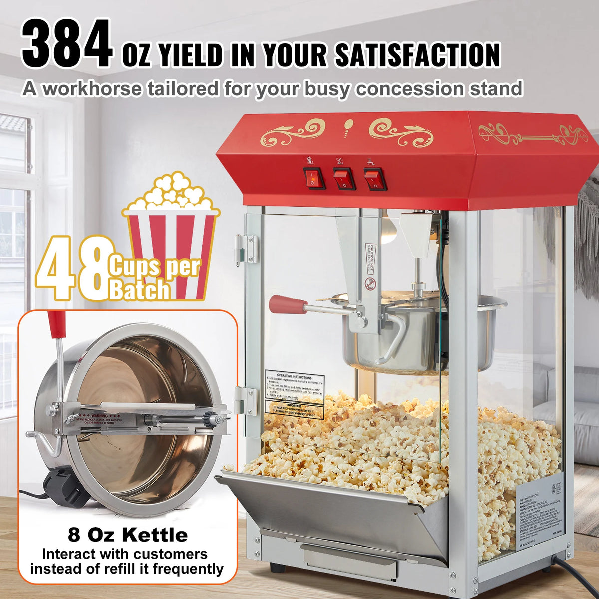 SucceBuy Countertop Movie Theater Popcorn Maker
