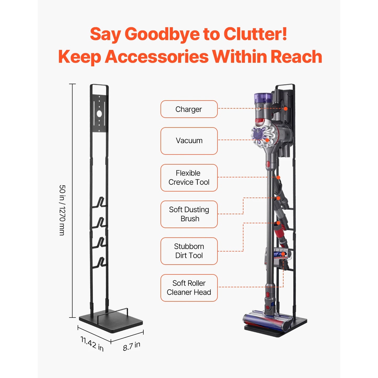 SucceBuy Vacuum Stand With 4 Hooks For Dyson