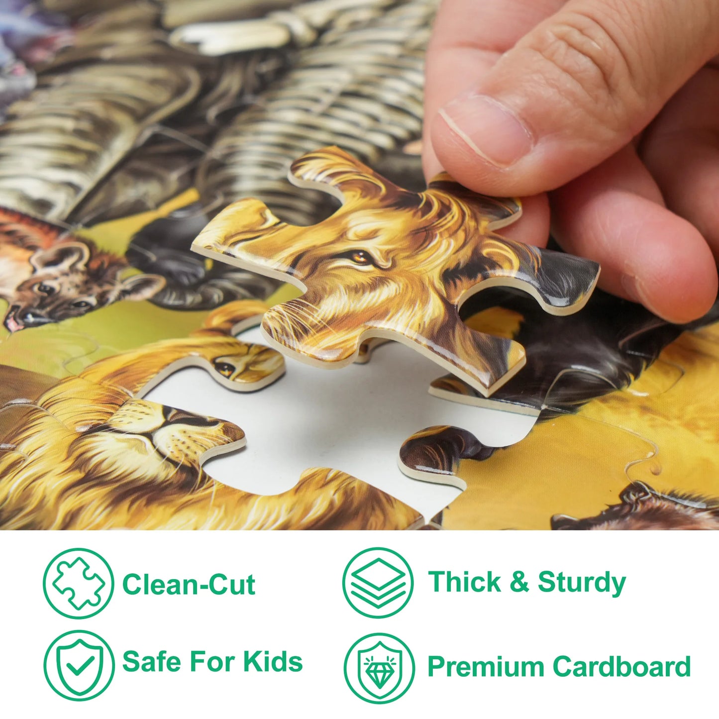 Wild Animals Double Sided 100 Piece Learning Jigsaw Puzzle