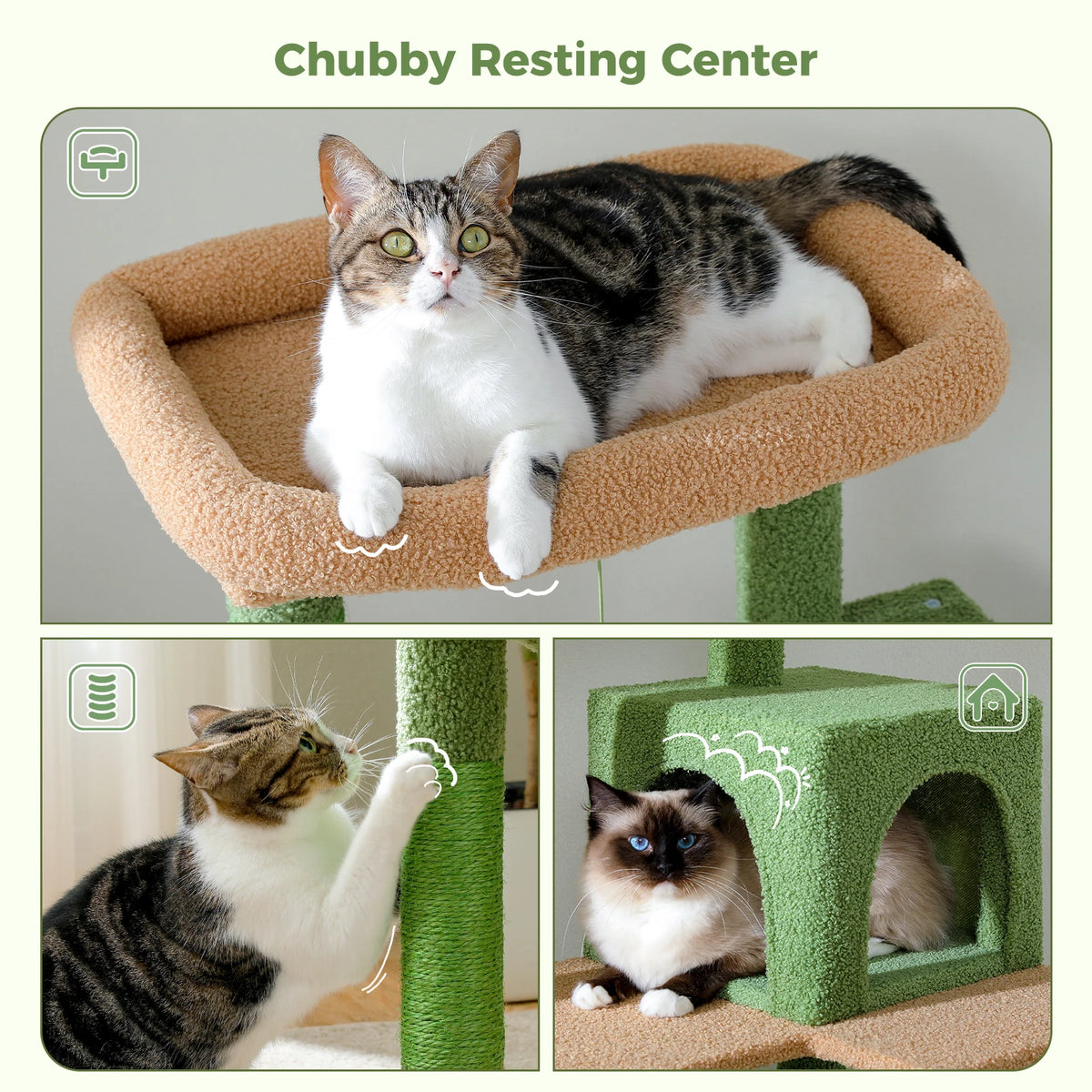 PAWZ Road Cactus Cat Tree Tower For Large Cats