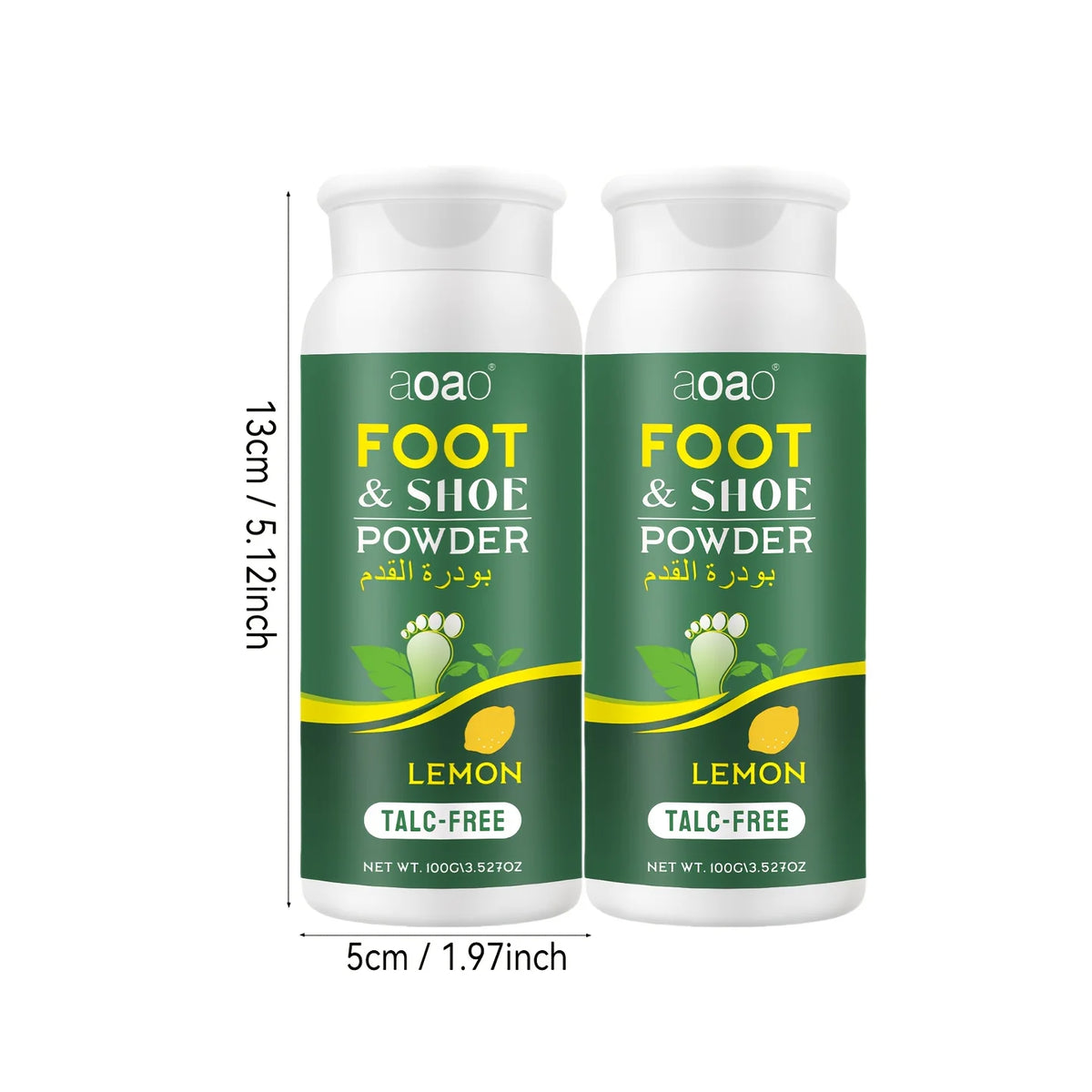 Aoao 2pc Foot Deodorant Powder Lemon Cinnamon Fresh