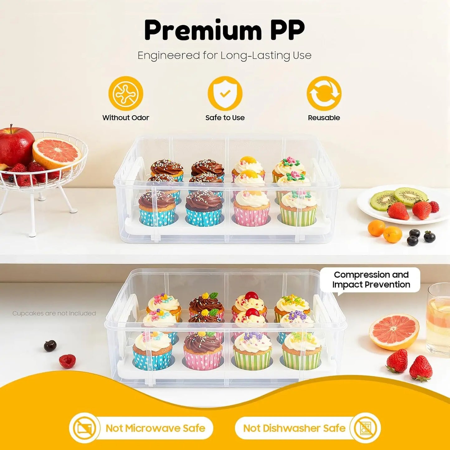 Bymaocar Stackable Cupcake Carrier And Storage Box