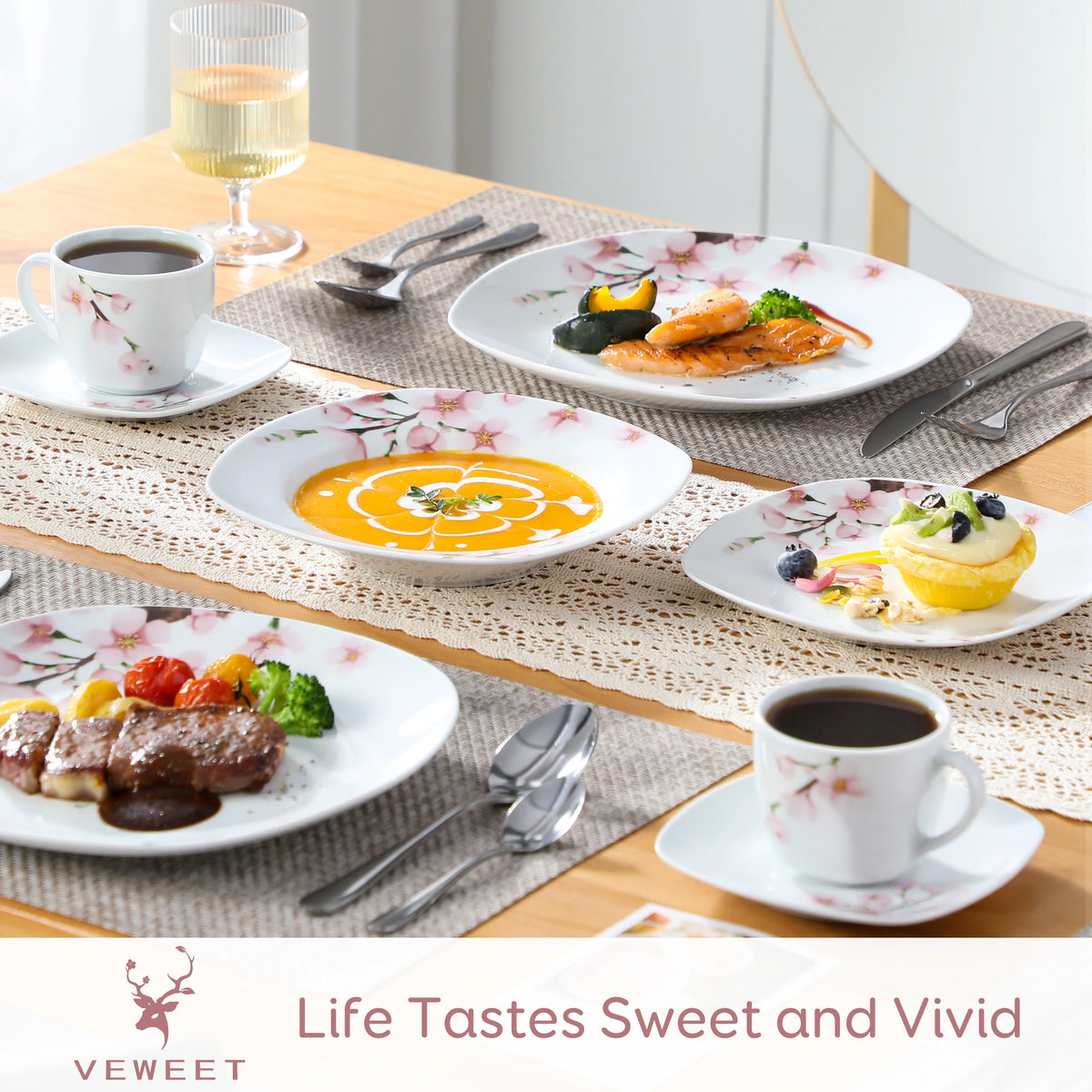 Malacasa Floral Porcelain Dinnerware Set