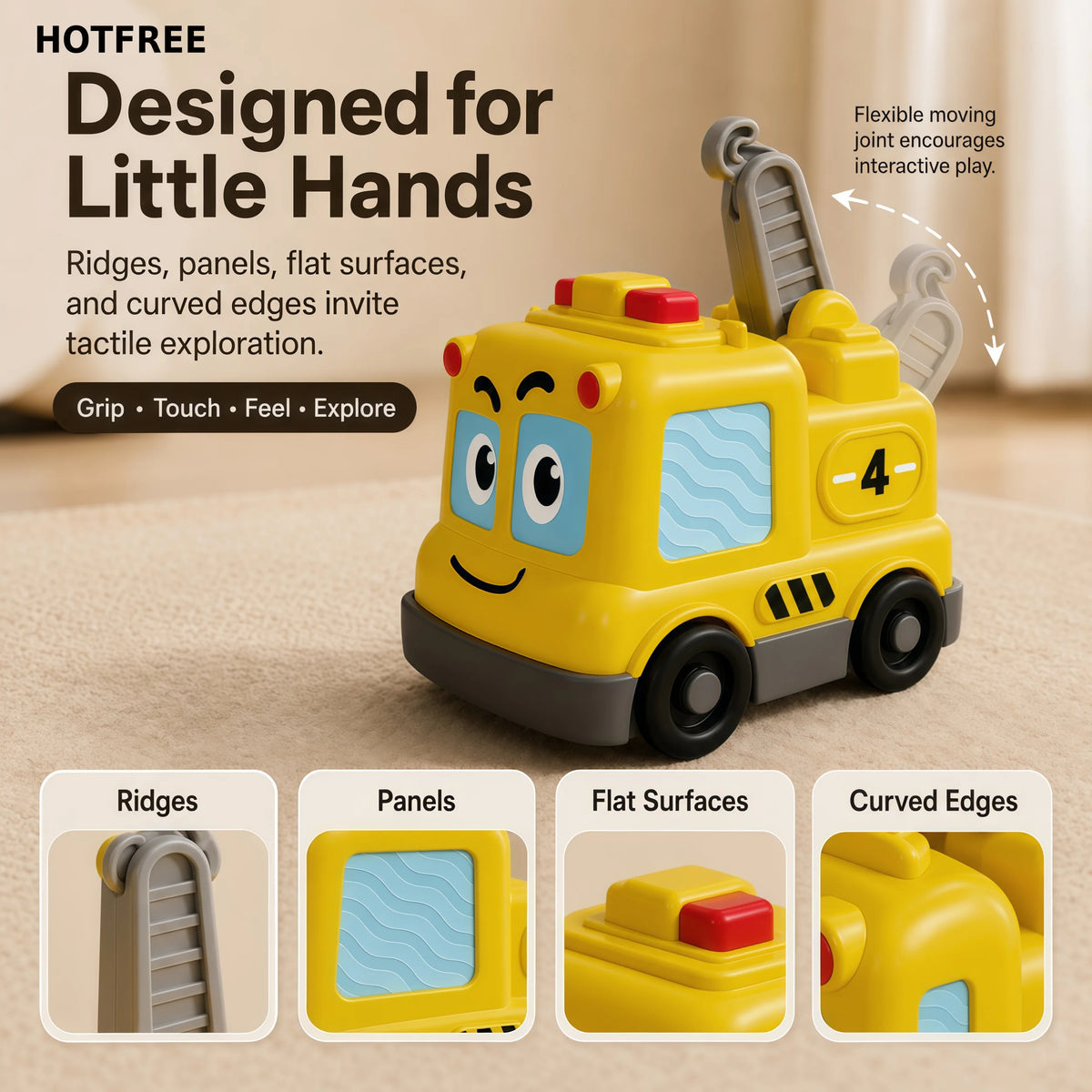 Hotfree Montessori 4in1 Magnetic Toddler Toy Cars