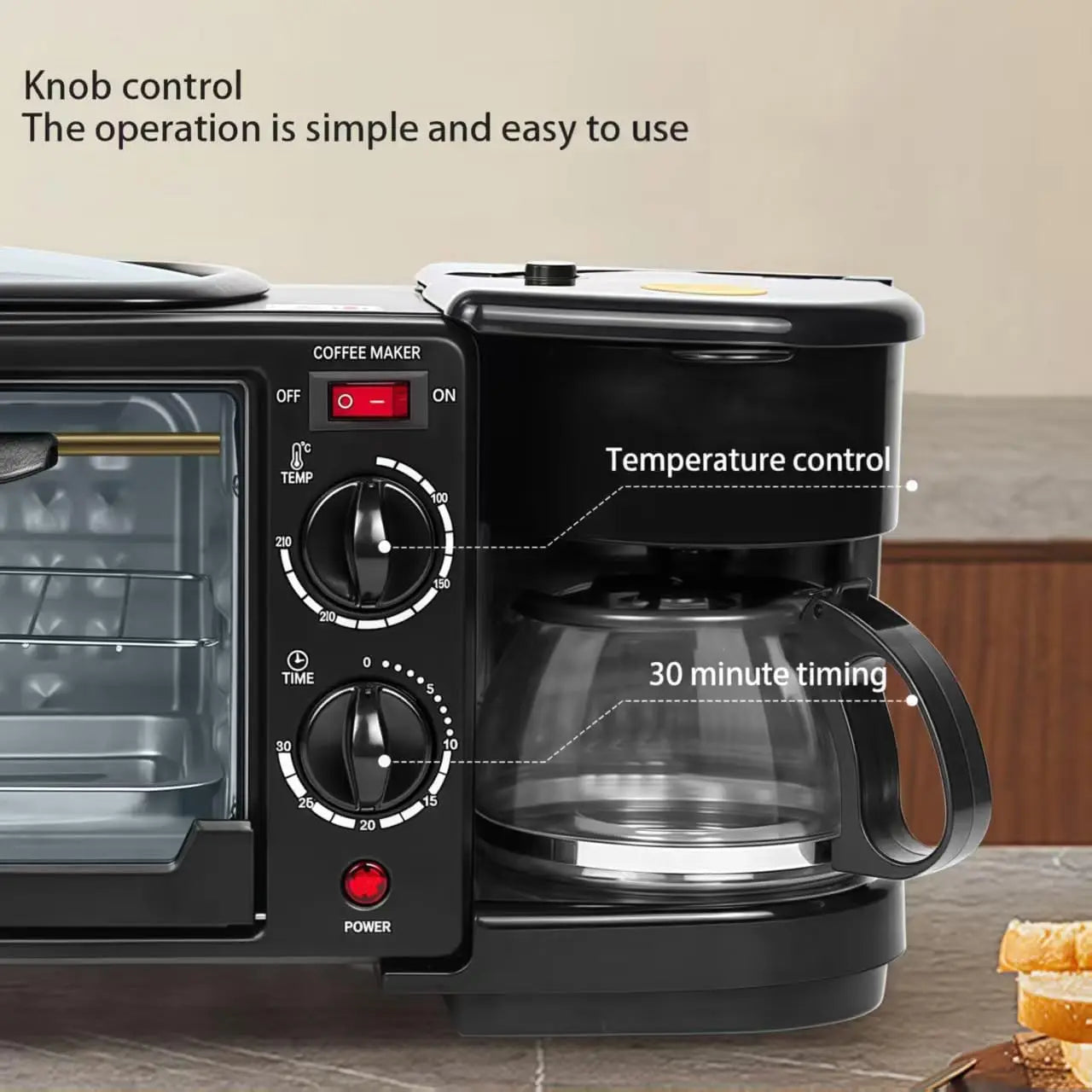 Compact 3 In 1 Breakfast Station With Oven And Coffee